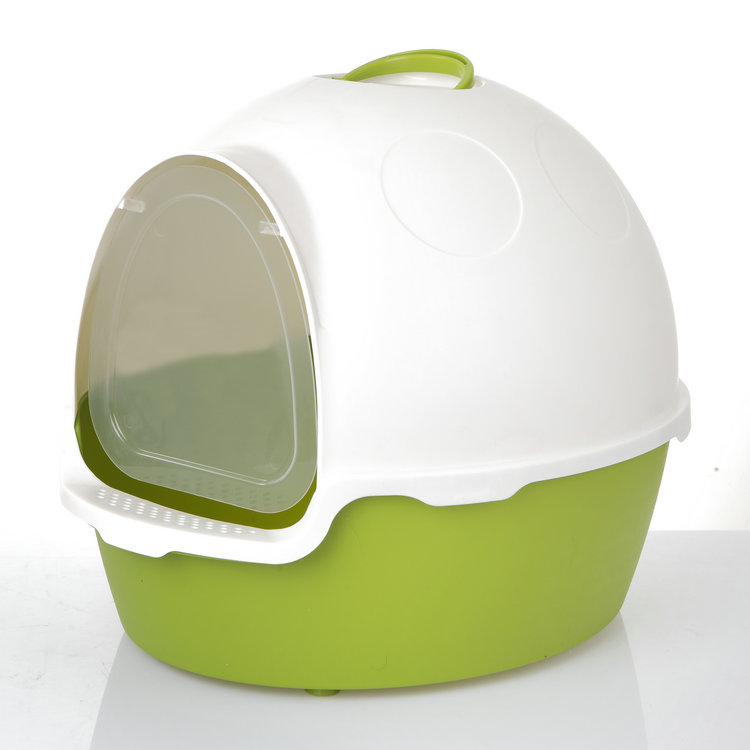 closed cat litter pan with scoop